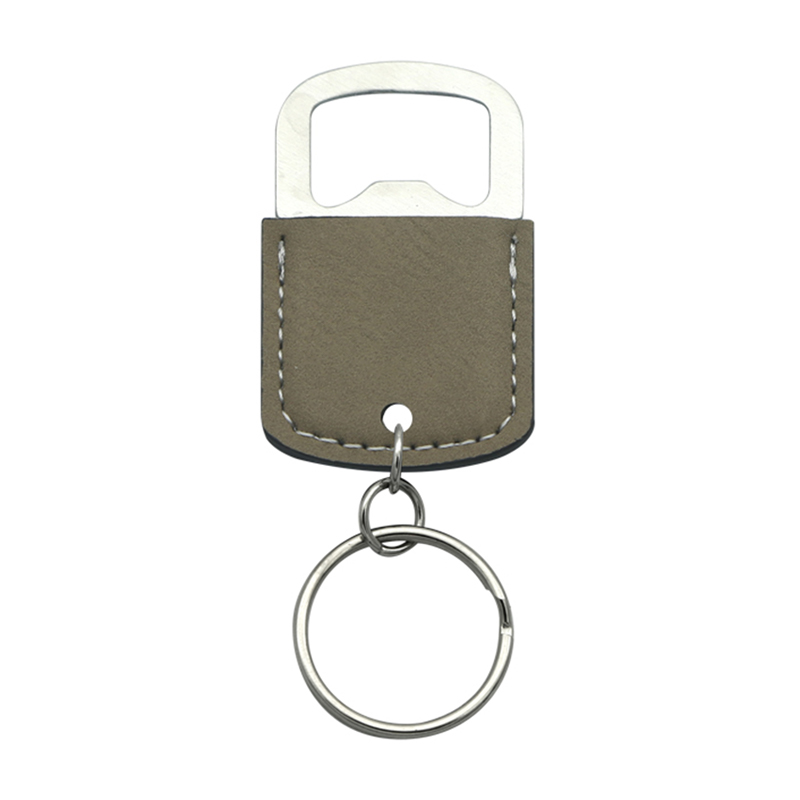 Oscailte Buidéal Oval Leatherette Laserable Keychain